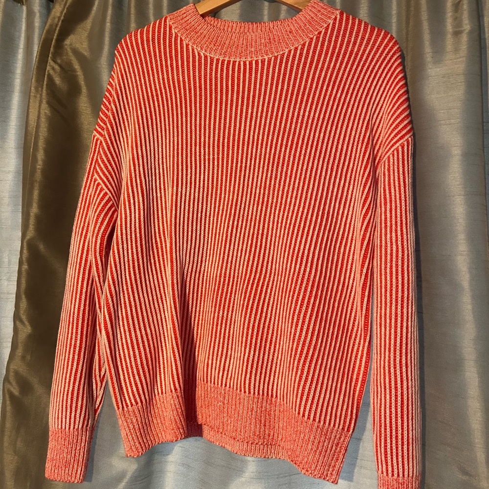 SHEIN Red and White Striped Sweater